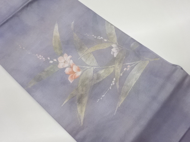 JAPANESE NAGOYA OBI / WOVEN FLORAL PLANTS
